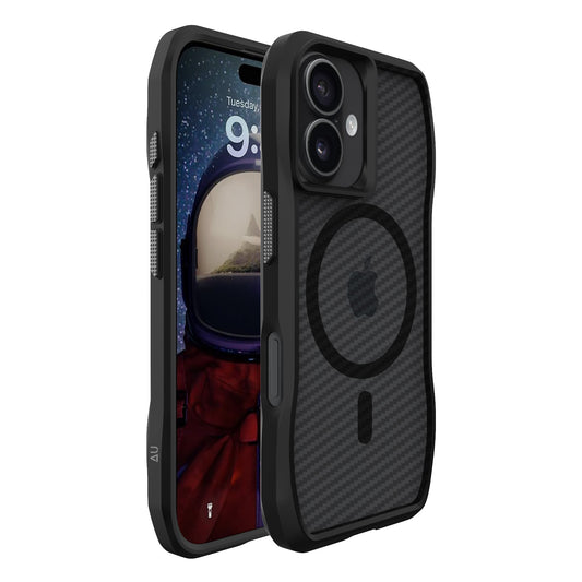 Octagon Carbon Case Fiber MagSafe for iPhone 16 I Black